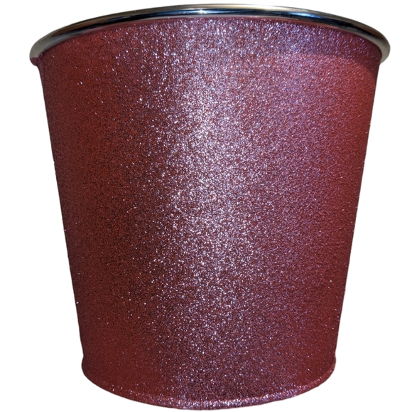 Pink Glitter Covered Metal Pail Planters Set of 3 - Picture 8 of 12